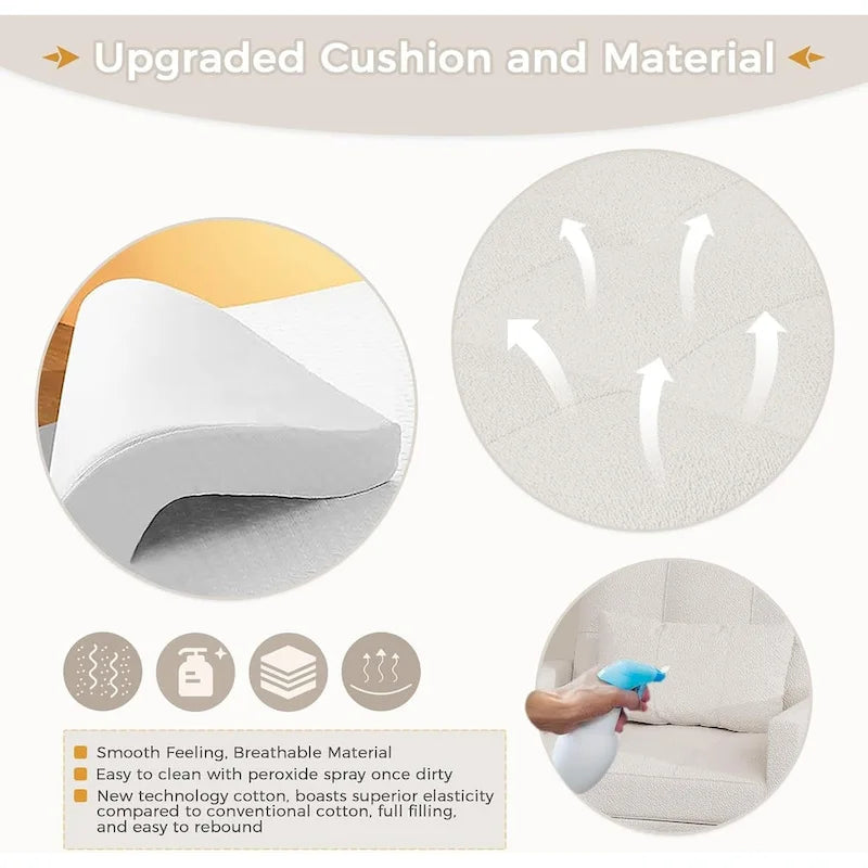 AECOJOY 3 in 1 Sleeper Sofa Chair w/ Pillow &Convertible Backrest