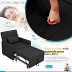 AECOJOY 3 in 1 Sleeper Sofa Chair w/ Pillow &Convertible Backrest