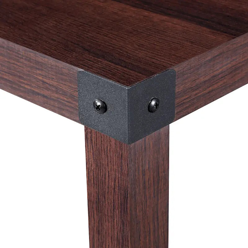 Ledel Rustic Farmhouse End Table Accent Side Table with Storage Shelf