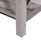 Ledel Rustic Farmhouse End Table Accent Side Table with Storage Shelf