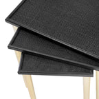 A&B Home Two Tone Nesting Side Tables - Set of 3 - Black/Gold