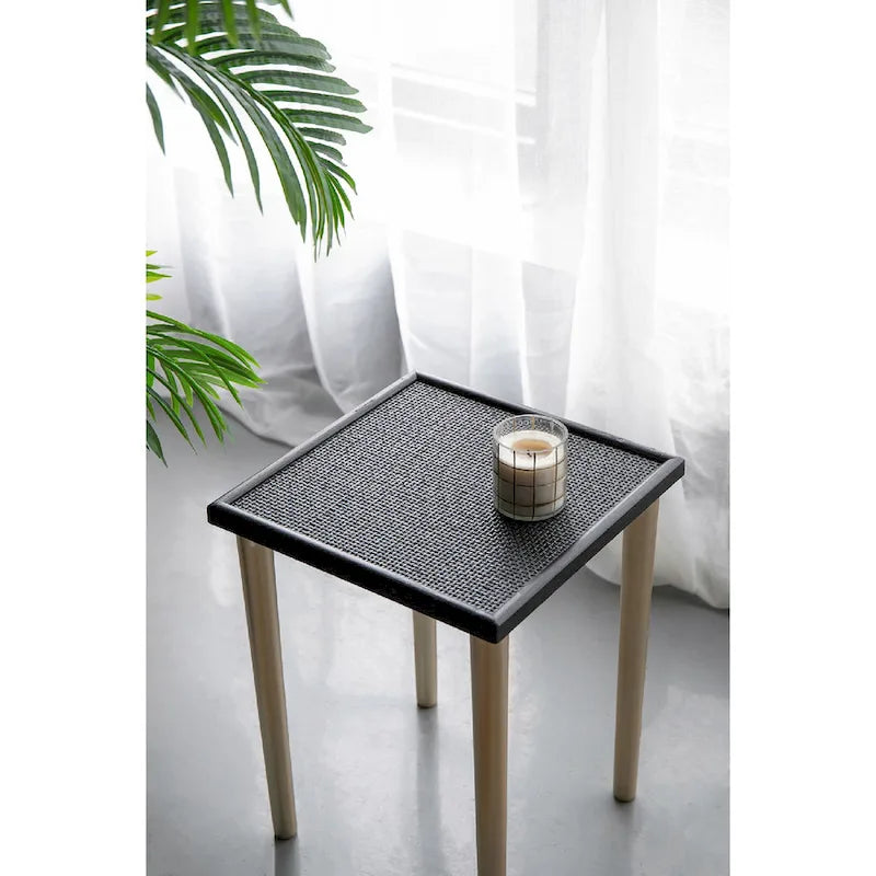 A&B Home Two Tone Nesting Side Tables - Set of 3 - Black/Gold