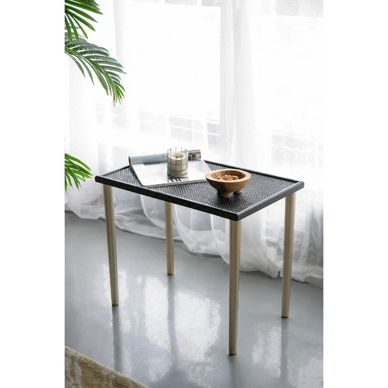A&B Home Two Tone Nesting Side Tables - Set of 3 - Black/Gold