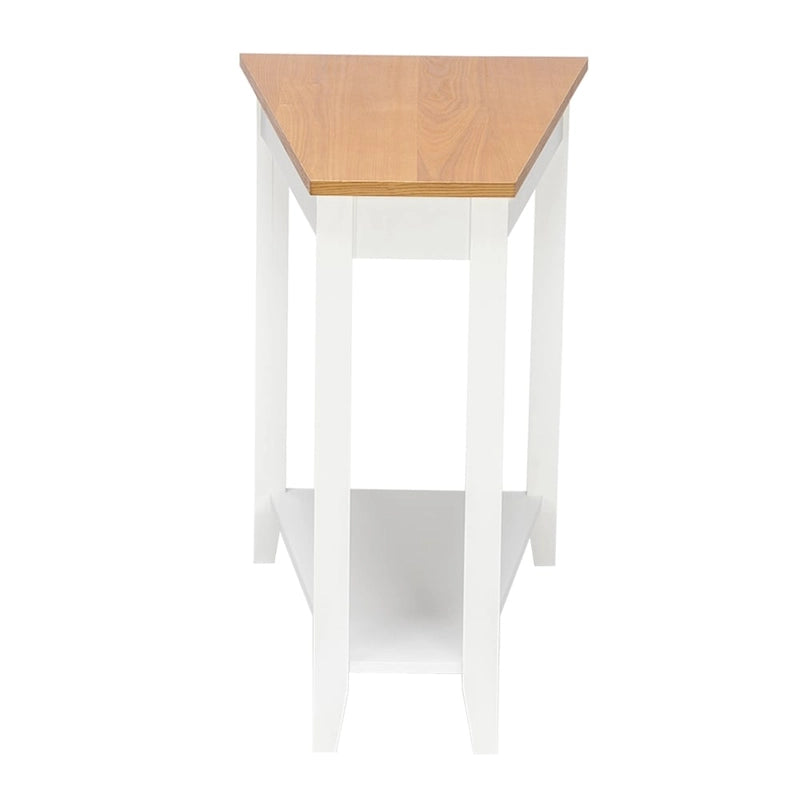 MDF 24  Wide 2-Tier Narrow Nightstand Sofa Table White