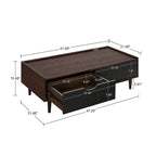 Manhattan Comfort Duane Modern Ribbed Coffee Table with Drawer and Shelf