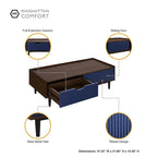 Manhattan Comfort Duane Modern Ribbed Coffee Table with Drawer and Shelf