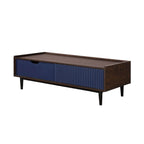 Manhattan Comfort Duane Modern Ribbed Coffee Table with Drawer and Shelf