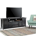 WYNDENHALL Halifax 72 inch Wide Solid Wood Transitional TV Stand - 72 w x 19 d x 26  h