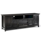 WYNDENHALL Halifax 72 inch Wide Solid Wood Transitional TV Stand - 72 w x 19 d x 26  h