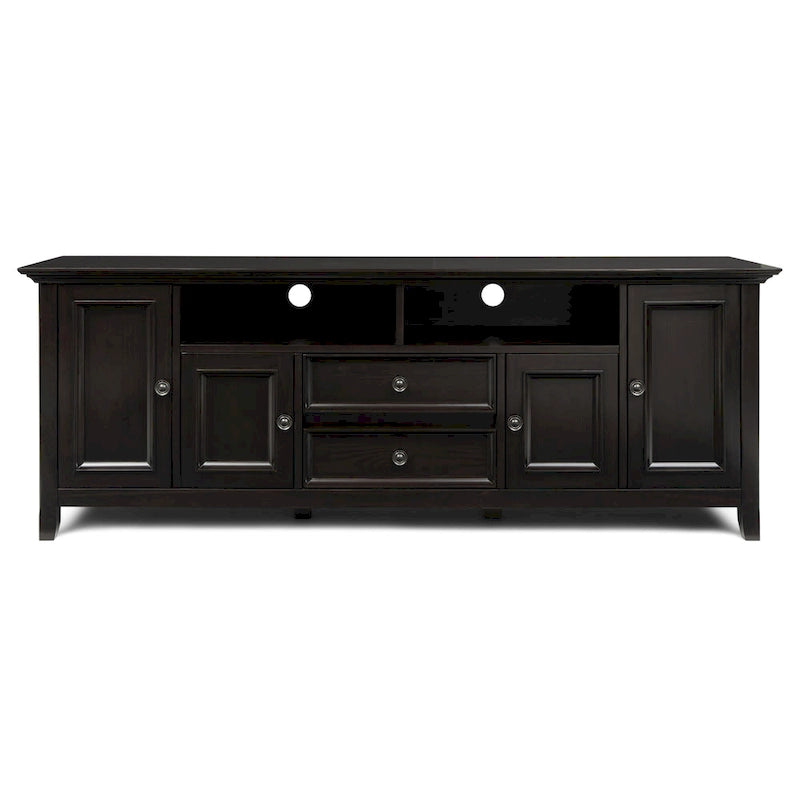 WYNDENHALL Halifax 72 inch Wide Solid Wood Transitional TV Stand - 72 w x 19 d x 26  h