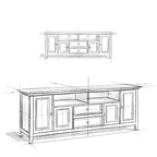 WYNDENHALL Halifax 72 inch Wide Solid Wood Transitional TV Stand - 72 w x 19 d x 26  h
