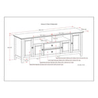 WYNDENHALL Halifax 72 inch Wide Solid Wood Transitional TV Stand - 72 w x 19 d x 26  h