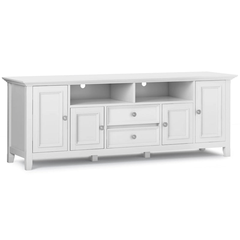 WYNDENHALL Halifax 72 inch Wide Solid Wood Transitional TV Stand - 72 w x 19 d x 26  h