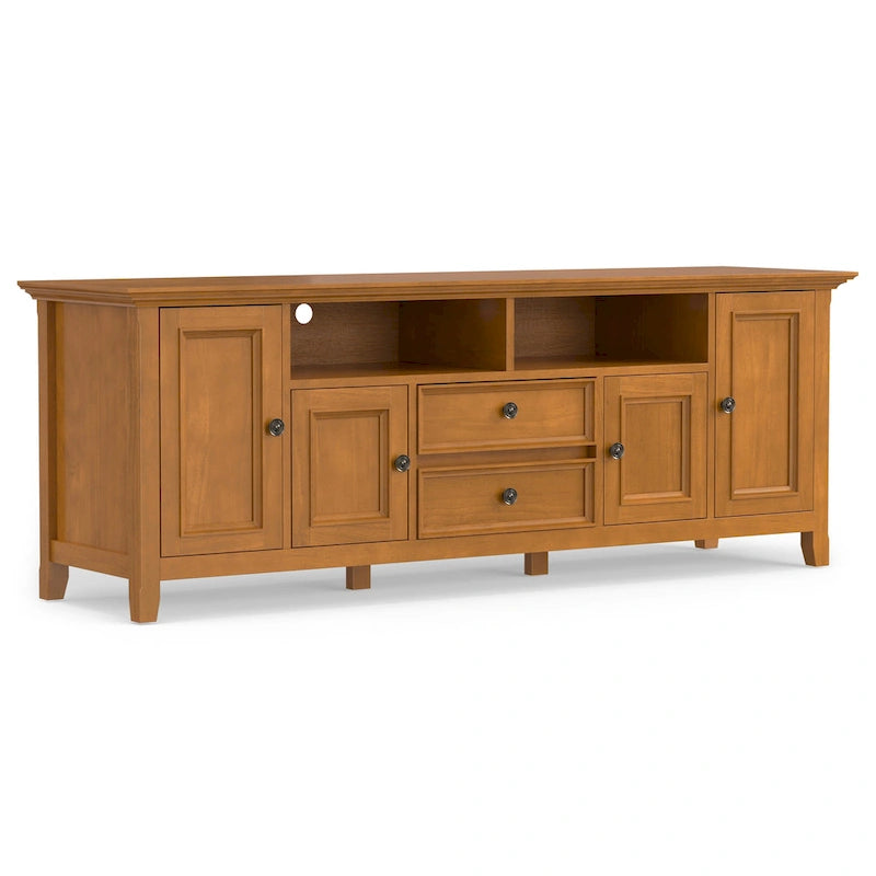 WYNDENHALL Halifax 72 inch Wide Solid Wood Transitional TV Stand - 72 w x 19 d x 26  h
