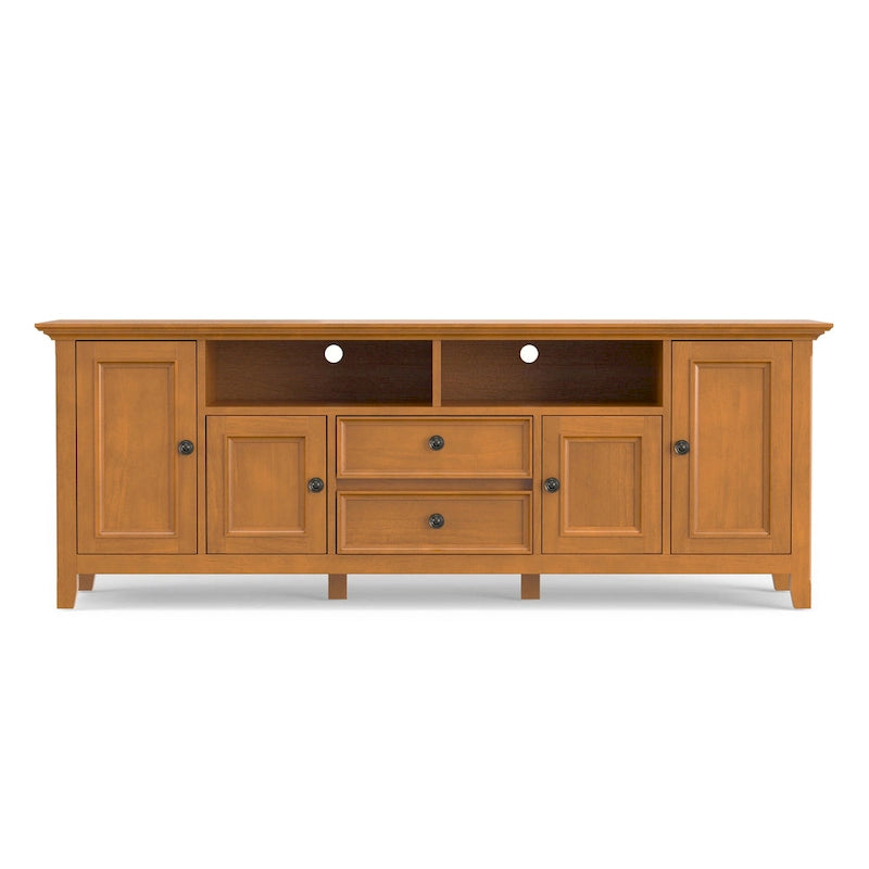 WYNDENHALL Halifax 72 inch Wide Solid Wood Transitional TV Stand - 72 w x 19 d x 26  h