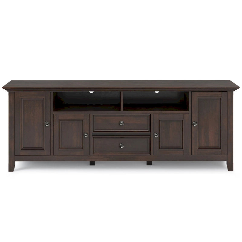 WYNDENHALL Halifax 72 inch Wide Solid Wood Transitional TV Stand - 72 w x 19 d x 26  h
