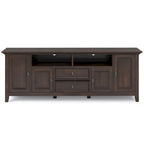 WYNDENHALL Halifax 72 inch Wide Solid Wood Transitional TV Stand - 72 w x 19 d x 26  h