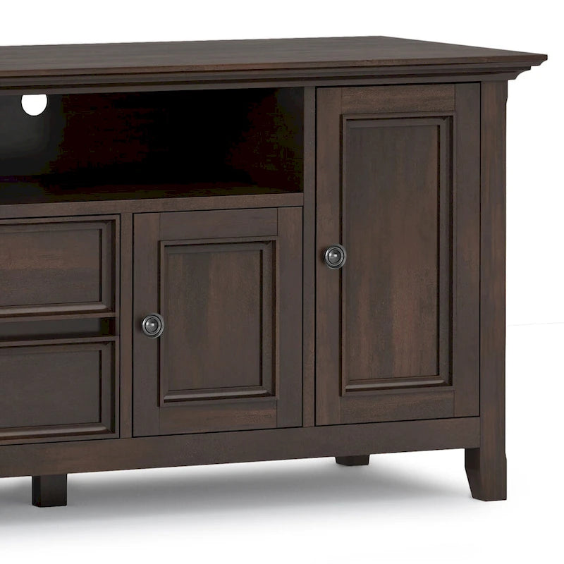 WYNDENHALL Halifax 72 inch Wide Solid Wood Transitional TV Stand - 72 w x 19 d x 26  h