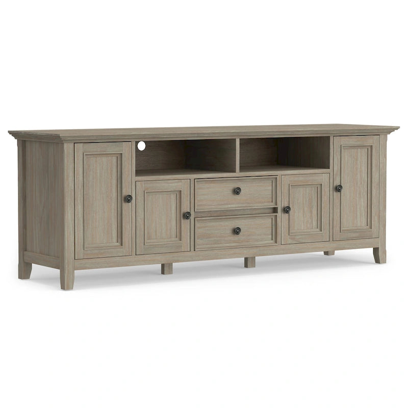 WYNDENHALL Halifax 72 inch Wide Solid Wood Transitional TV Stand - 72 w x 19 d x 26  h