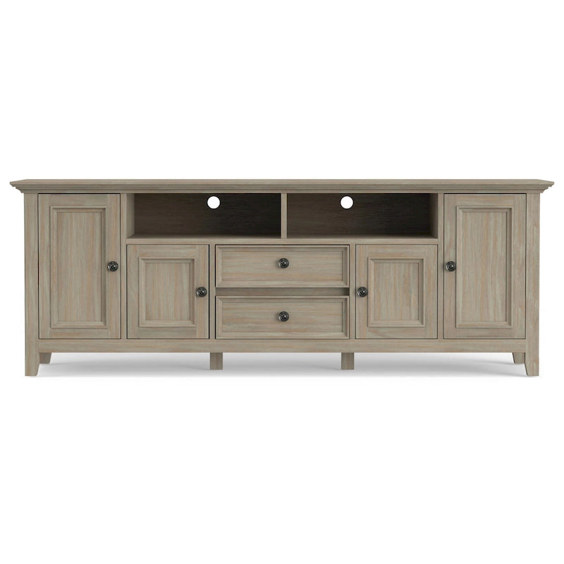 WYNDENHALL Halifax 72 inch Wide Solid Wood Transitional TV Stand - 72 w x 19 d x 26  h