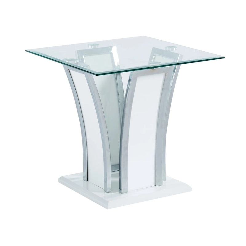 del Rio Modern Glass Top 2-Piece Accent Table Set by Furniture of America