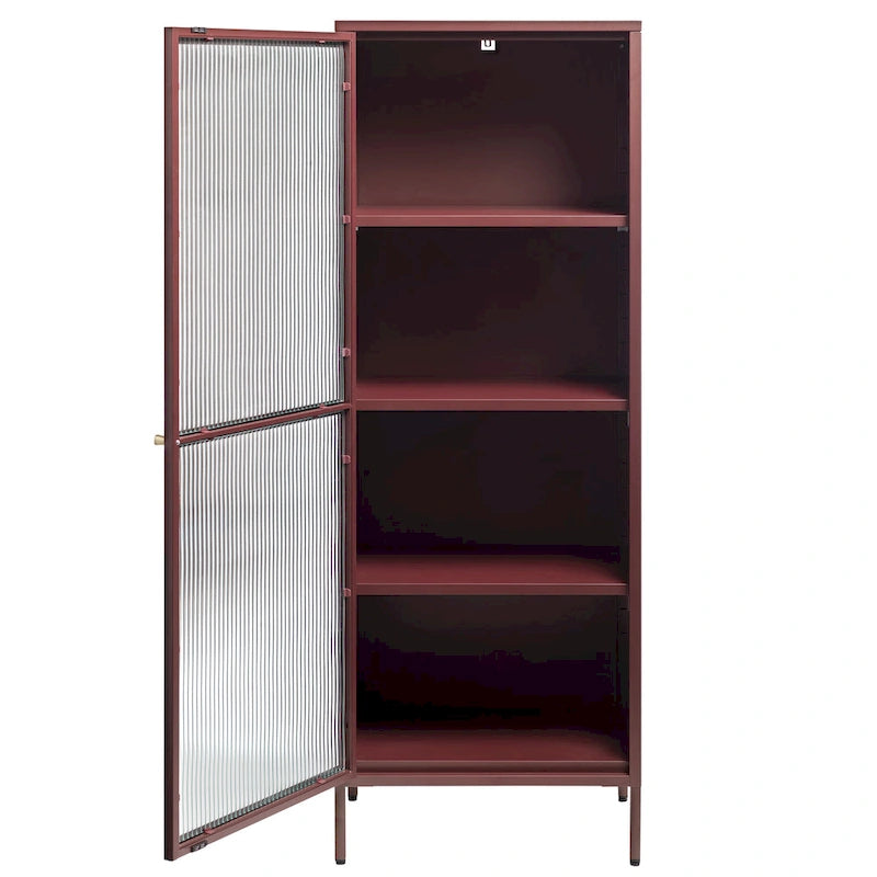 Rye Studio Brianne Modern Metal & Glass 63 Display Cabinet