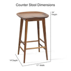 Steve Silver Hendry Backless Solid Acacia Counter Stool - Counter Stool