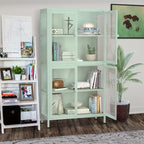 Four Glass Door Storage Cabinet with Adjustable Shelves