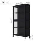 Four Glass Door Storage Cabinet with Adjustable Shelves