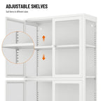 Four Glass Door Storage Cabinet with Adjustable Shelves