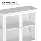 Four Glass Door Storage Cabinet with Adjustable Shelves