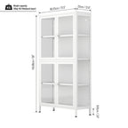 Four Glass Door Storage Cabinet with Adjustable Shelves