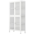 Four Glass Door Storage Cabinet with Adjustable Shelves