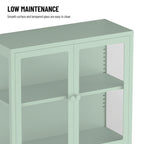 Four Glass Door Storage Cabinet with Adjustable Shelves
