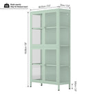 Four Glass Door Storage Cabinet with Adjustable Shelves