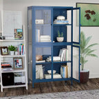 Four Glass Door Storage Cabinet with Adjustable Shelves