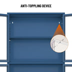 Four Glass Door Storage Cabinet with Adjustable Shelves