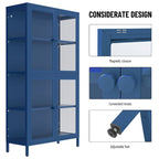 Four Glass Door Storage Cabinet with Adjustable Shelves