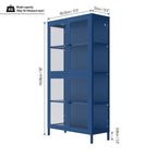 Four Glass Door Storage Cabinet with Adjustable Shelves
