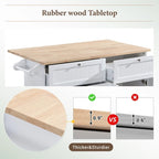 Kitchen Island Set with Drop Leaf and 2 Seatings