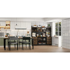 70.9W Kitchen Pantry Storage Cabinet with Cupboard & Microwave Stand