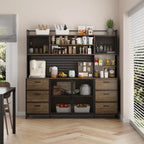 70.9W Kitchen Pantry Storage Cabinet with Cupboard & Microwave Stand
