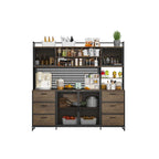 70.9W Kitchen Pantry Storage Cabinet with Cupboard & Microwave Stand