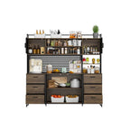 70.9W Kitchen Pantry Storage Cabinet with Cupboard & Microwave Stand
