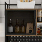 70.9W Kitchen Pantry Storage Cabinet with Cupboard & Microwave Stand