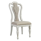 Magnolia Manor Antique White Weathered Bark 7 Piece Leg Table Set