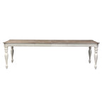 Magnolia Manor Antique White Weathered Bark 7 Piece Leg Table Set
