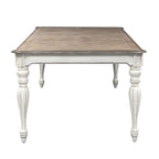 Magnolia Manor Antique White Weathered Bark 7 Piece Leg Table Set