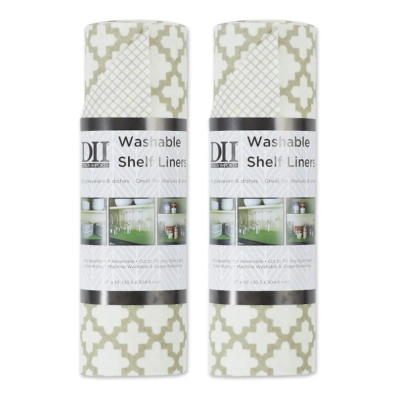 DII Grey Lattice Shelf Liner (Set of 2)