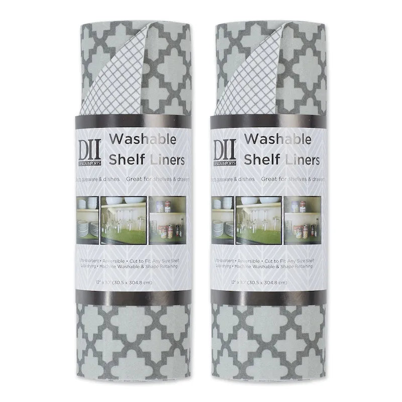 DII Grey Lattice Shelf Liner (Set of 2)